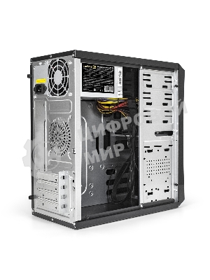 Компьютерный корпус ExeGate EX284018RUS Minitower BA-201 Black, mATX, (AA350, 80мм), 2*USB, Audio