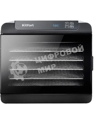 Сушилка для овощей и фруктов Kitfort КТ-1904 6под. 500Вт черный