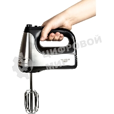 Миксер SUPRA MXS-591 500 Вт, 6 скоростей, режим Турбо, насадки для взбивания яиц и крема, насадки для замеса тяжелого теста, корпус металл/пластик, черный)