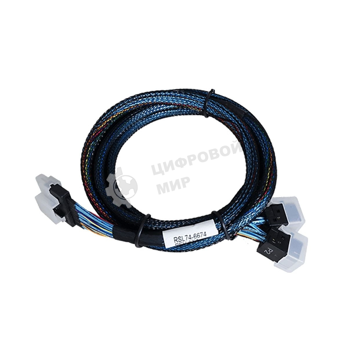 Кабель Amphenol RSL74-B937 Slimline SASx8 (SFF8654) -to- 2 SAS HD x4 (SFF8643 SAS Connections), 100CM, (аналог Broadcom 05-60003-00)