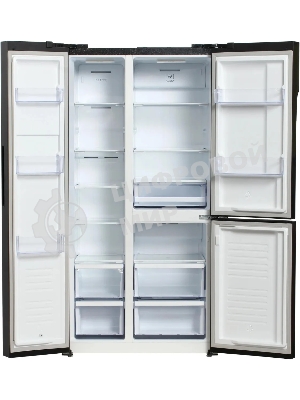 Холодильник Hyundai CS5073FV графит трехкамерный инвертер 292/167л морозилка сбоку, No Frost, Side by Side