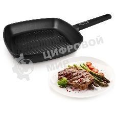 Сковорода-гриль Rondell Craft RDA-1485, 28 см, 28x28, антипригарное покрытие, черный