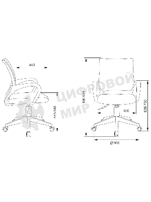 Кресло Бюрократ BuroKIDS 1 черный, ткань, 120 кг
