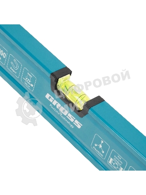 Уровень Gross 33653 алюминиевый, магнит., фрезерованный, 3 глазка, 0,5 мм/м, 1000 мм