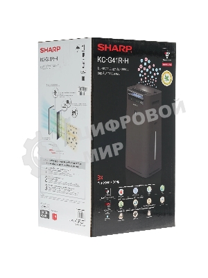 Климатический комплекс Sharp KC-G41RH черный, 28 м², 2.5 л, HEPA-фильтр, ионизация Plasmacluster, гигростат