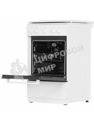 Плита газовая Cezaris ПГ 2150-06 белый, конфорок 4 газовых, духовка 43 л, 51 см x 85 см x 55 см