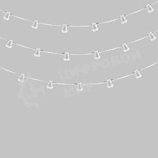 Гирлянда Neon-night Белт-Лайт 2 жилы, 50 м, шаг 20 см, 250 патронов E27, IP65, белый круглый провод