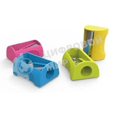 Точилка для карандашей ручная Deli E0531 Neon, 1 отверстие, пластик, ассорти, туба