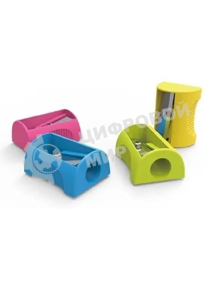 Точилка для карандашей ручная Deli E0531 Neon, 1 отверстие, пластик, ассорти, туба