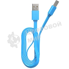 Кабель Maxvi MC-01LF blue USB-A - microUSB, 2A Плоский кабель, ток макс. нагрузки 2А, макс. напряжение 5V; стандарт USB 2.0; длина разъема microUSB 10 мм, длина 1м, материал PVC, синий