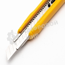 Технический нож Deli DL009B 9 мм SK4, лезвие 13 секций, ударопрочный корпус. Кнопка автоматической блокировки.