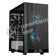 Компьютерный корпус Silverstone SST-PS15B-PRO Precision Mini Tower Micro ATX Computer Case, tempered glass, 2x 120мм ARGb, 1x ARGb Controller, black