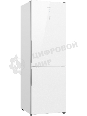 Холодильник Weissgauff WRK 1850 D белое стекло двухкамерный 223/94 л морозилка снизу, No Frost