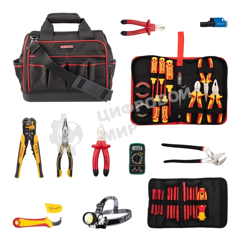 Набор инструментов электрика Rexant 29 предметов