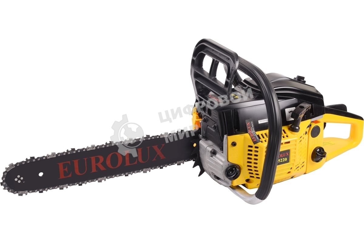 Бензопила Eurolux GS-5220 2400 Вт,Длина шины мм/дюймы 505/20” Объем двигателя см3 52 70/6/8