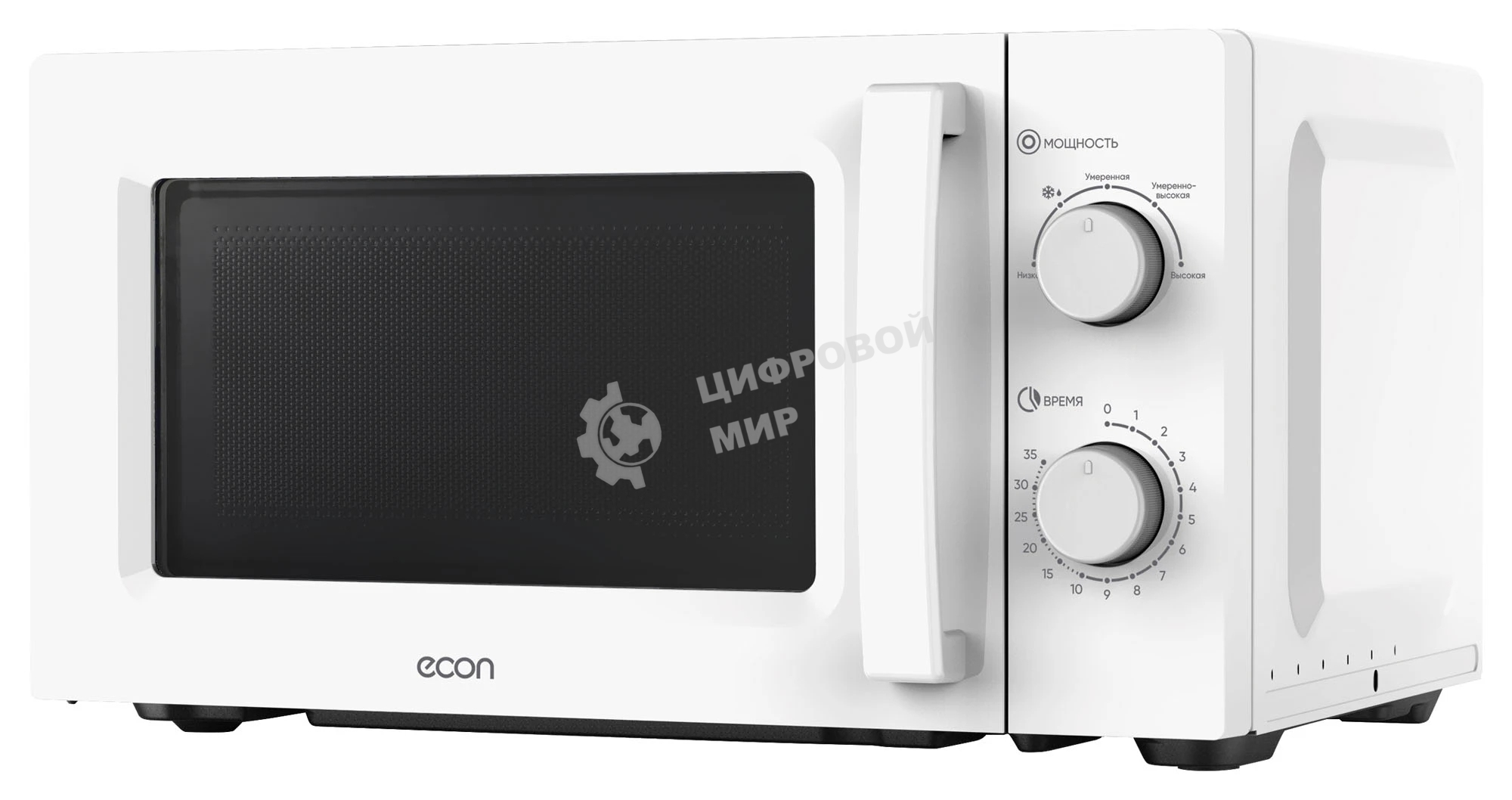 Микроволновая печь ECON ECO-2040M белый, 20 л, 700 Вт, переключатели - поворотный механизм