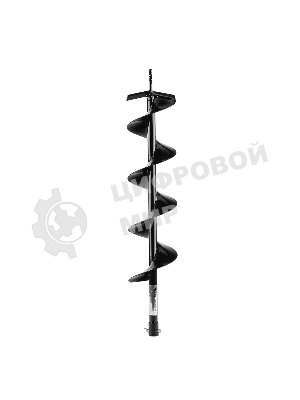 Шнек для грунта Denzel E-150, диаметр 15 0мм, длина 80 0мм, соединение 20 мм, несъемный нож