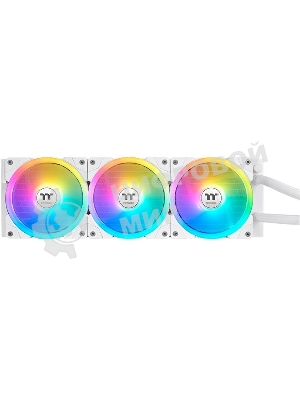 Система жидкостного охлаждения Thermaltake MAGFloe 420 Ultra Snow ARGB Soc-AM5/AM4/1200/1700/1851 белый 4-pin 34.5dB Al+Cu LCD Ret (CL-W452-PL14SW-A)