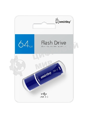 Флешка USB Smartbuy CROWN BLUE (SB64 GbCRW-Bl), 64 Gb, USB 3.0, R/W 75/25, синий