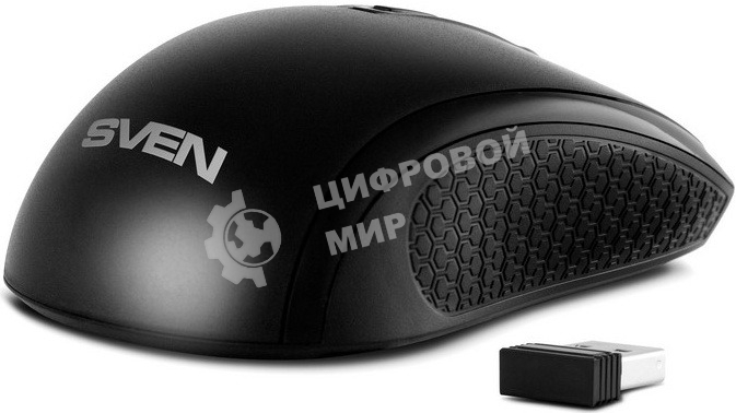 Мышь беспроводная SVEN RX-220W черный, 1600 dpi, радиоканал, USB, кнопки - 4