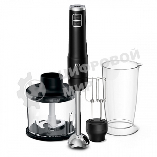 Беспроводной блендер BQ HB600S Black. 600 Вт, 3 в 1 блендер + миксер+ измельчитель