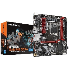 Материнская плата Gigabyte B760M GAMING DDR4, LGA 1700, Intel B760, 2xDDR4, 4xSATA, 2xM.2, 1xPCIe 4.0 x16, 1xPCIe x1, 1xHDMI, 1xDP, 1xVGA, 1x 2.5Gb LAN, 2xUSB-A 2.0, 3xUSB-A 3.2 Gen 1, 1xUSB-C 3.2 Gen 1, 3x3.5 мм, 7.1, mATX