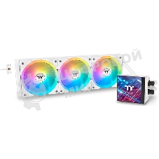 Система жидкостного охлаждения Thermaltake MAGFloe 420 Ultra Snow ARGB Soc-AM5/AM4/1200/1700/1851 белый 4-pin 34.5dB Al+Cu LCD Ret (CL-W452-PL14SW-A)