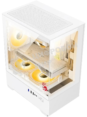 Компьютерный корпус Bloody CC-125 белый без БП mATX 5x120мм 2xUSB2.0 1xUSB3.0 audio bott PSU