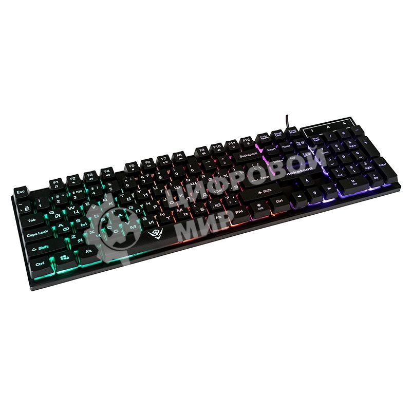 Клавиатура проводная KG-23U BLACK Nakatomi Gaming - игровая с RGb-подсветкой, USB, черная