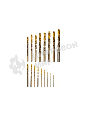 Набор сверл по металлу Denzel 1-10 мм, Р6М5К8-TiN, Golden Tip, 19 шт