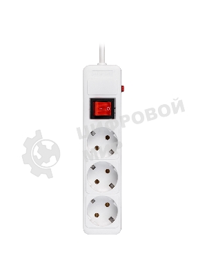 Сетевой фильтр 16А, 3500 Вт, 3 гнезда, без з/ш, с з/к, ПВС 3x1.0, 1,8 м, белый (SBSP-3-18-W)