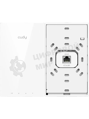 Точка доступа Wi-Fi Cudy AX3000 Gigabit Wall-Plate Wi-Fi 6 Access Point AX3000 Dual Band Wi-Fi 6 Wall Plate Access Point, Chipset MT7981+MT7531AE+MT7976CN, 802.11ax/ac/a/b/g/n, 2402Mbps at 5GHz + 574Mbps at 2.4GHz, 1 x Gigabit PoE-IN Port, 802.3af/at, 4 x Gigabit RJ45 ports, LAN1 support PoE Out, Cudy Mesh Support