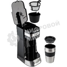 Кофеварка капельная Kitfort КТ-795 черный/нержавеющая сталь, исп. кофе - молотый, 0.42 л, 750 Вт.