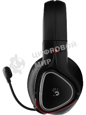 Гарнитура Bloody MR720 чёрный, беспроводная + проводная, радиоканал/Bluetooth/mini jack 3.5 мм, до 44 ч, подсветка