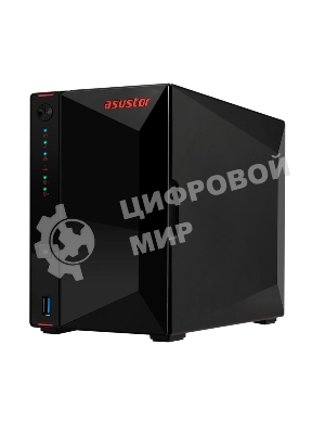 Сетевой накопитель ASUSTOR AS5402T 2-Bay NAS/Media player/Intel Celeron N5105 2.0GHz up to 2.9GHz, 4Gb SO-DIMM DDR4, noHDD(HDD,SSD),/2x 2,5Gb (LAN)/3xUSB3.2,HDMI; 90IX01R1-BW3S20