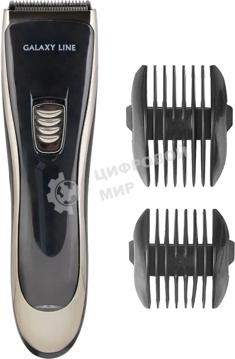 Набор для стрижки Galaxy Line GL 4165, черный, 3 Вт, время непрерывной работы до 1,5 ч, время зарядки около 2 часов, аккум. Li-Ion 3,7 В, емкость аккум. 600 мА*ч, лезвия из нержав. стали, ширина лезвия 40 мм, 2 насадки-расчески (3 и 6 мм, 9 и 12 мм), USB зарядка