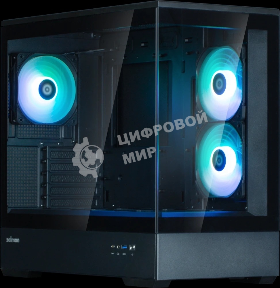 Компьютерный корпус ZALMAN P30 V2, MATX, черный, WINDOW, 2x3.5