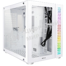 Компьютерный корпус Ginzzu V560 RGb подсветка, закаленное стекло 1хUSB 3.0,1хUSB 2.0, AU белый ATX
