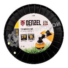 Леска для триммера Denzel круглая, 2,0мм х 276м, на DIN катушке FLEX CORD