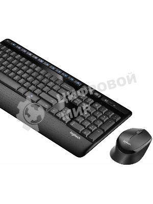 Комплект клавиатура+мышь Logitech MK345 беспроводной, USB, 1000 DPI, чёрный/серый