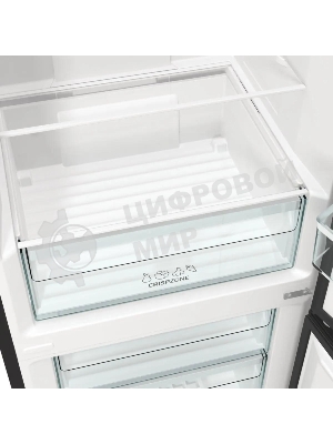 Холодильник Gorenje NRK6202EBXL4 черный матовый двухкамерный 235/96л морозилка снизу, No Frost