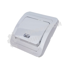 Выключатель 1-кл. Makel СП Mimoza 10А IP20 с подсветкой белый/белый