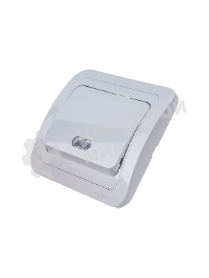 Выключатель 1-кл. Makel СП Mimoza 10А IP20 с подсветкой белый/белый