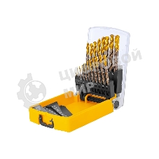 Набор сверл по металлу Denzel 1-10 мм, Р6М5К8-TiN, Golden Tip, 19 шт