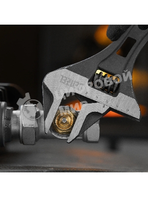 Ключ разводной Denzel 185 мм, CrV, кованый, укороченная рукоятка