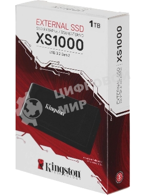 Внешний SSD Kingston XS1000, 1Tb, USB Type-C 3.1, R/W 1050 МБ/с/ 1000 МБ/с черный