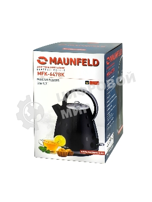 Чайник электрический Maunfeld MFK-647BK черный с хромированными элементами