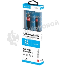 Кабель Maxvi MC-05M red USB-A - microUSB, 2A ток макс. нагрузки 2А, макс. напряжение 5V; стандарт USB 2.0; длина 1м, оплетка TPU, металлические корпуса разъемов, цвет красный