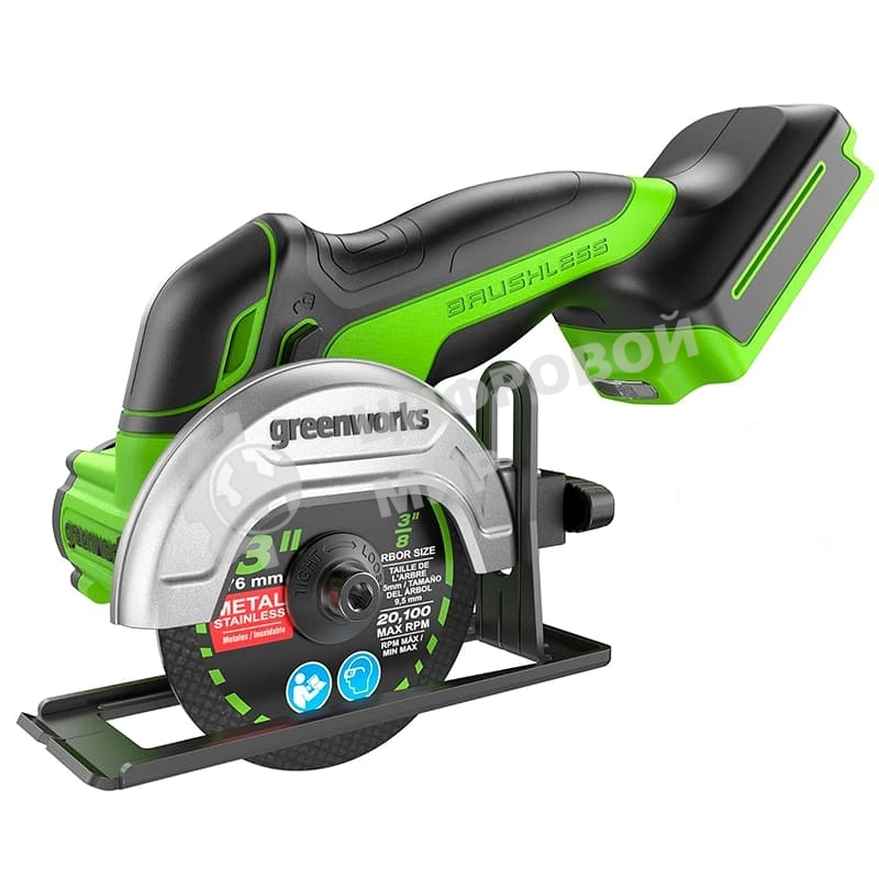 Угловая шлифовальная машина аккумуляторная GreenWorks GD24UCS, 24V, без АКБ и ЗУ (3402007)