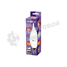 Лампа светодиодная JazzWay PLED-SP CA37 9Вт свеча 3000К теплый белый E14 820лм 230В